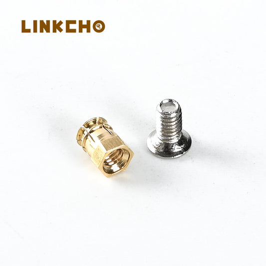 Embedded M4 Pure Copper Expansion Nut Three-in-one Copper Hexagonal Nut Expansion Nut With Cross Countersunk Screw