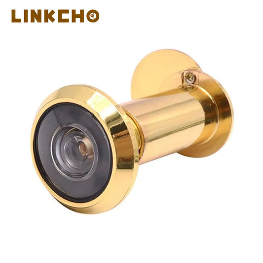 For High Quality Gold Polished Brass Door Spy Eye Hole Viewer 200 Degree Modern Design Style Wholesale Apartments Cover