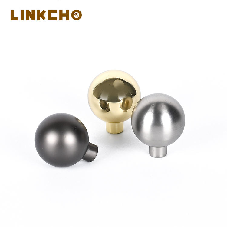 LINKCHO Single-hole Round Zinc Alloy Light Luxury Cabinet & Wardrobe Drawer Handles for Kitchen Bedroom Dresser-Durable