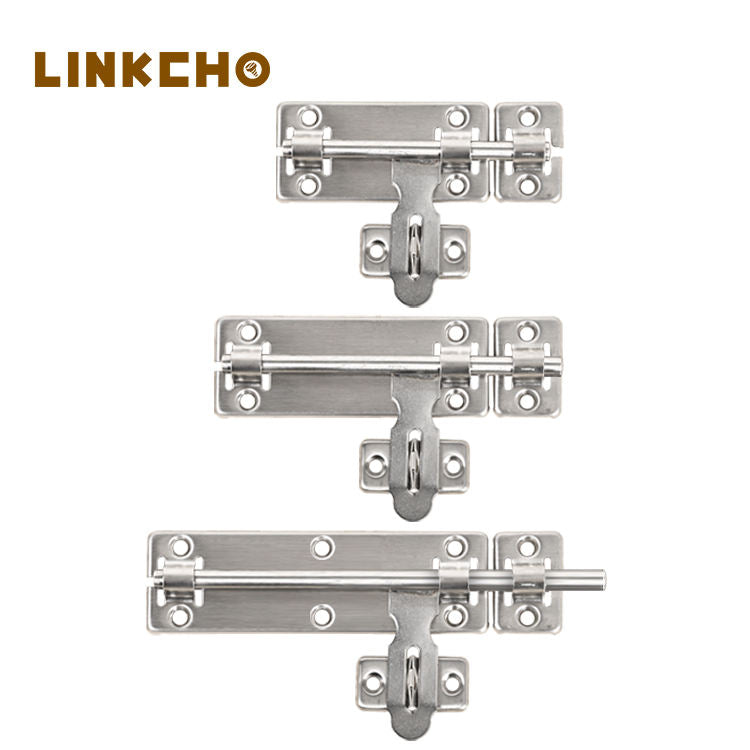 LINKCHO Security Door Locking Stainless Steel Latches with Flanged Left and Right Sides for Padlocking