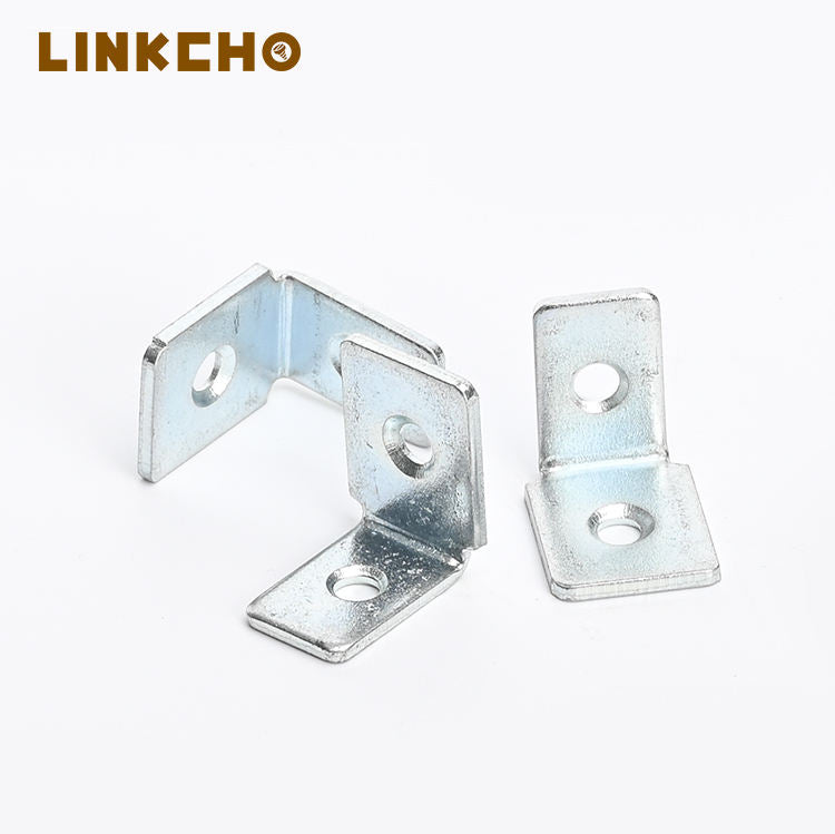 LINKCHO L Shaped Metal Corner Bracket for Wood Shelves Furniture Wardrobes Single-Side 90 Degree Zinc Angle Braces