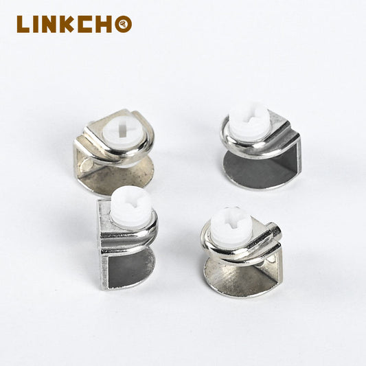 Zinc Alloy LINKCHO Nickel Plated 5mm Hole Bathroom Fitting Round Tube Glass Connector Clamp Shelf Support with Easy Installation