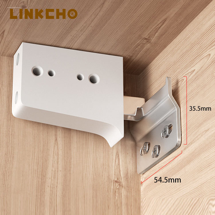 LINKCHO Kitchen Hardware Cabinet Hanging Brackets Hanger Plastic for Furniture Hanging Code Cover Easy Installation