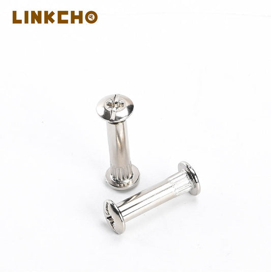 LINKCHO High Quality M13.5X32 ISO Standard Nickel Plated Chicago Rivet Locking Screws Flat Combination Screw Fasteners