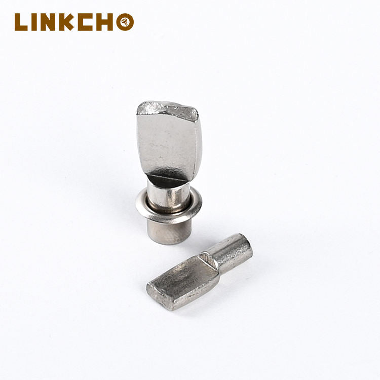 LINKCHO Nickel Plated Waterproof Durable Flat Spoon Shape 5mm Kitchen Cabinet Shelf Support Kit Shelf Pins Pegs Holder Furniture