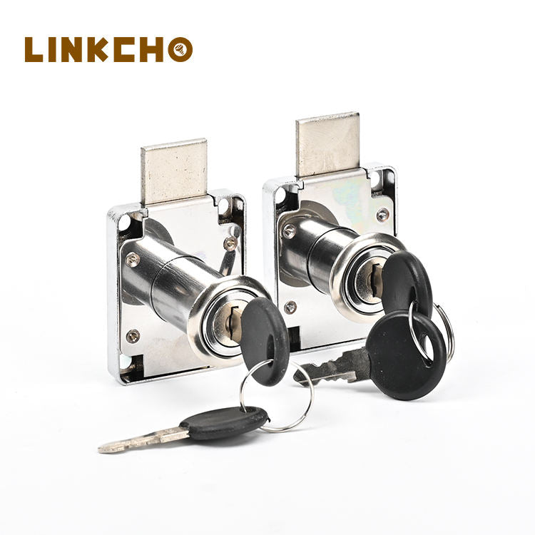 LINKCHO Alloy Chrome Finish Furniture Lock for Apartment & Hotel Use Office Drawers Desks Cabinets with Two Metal Keys
