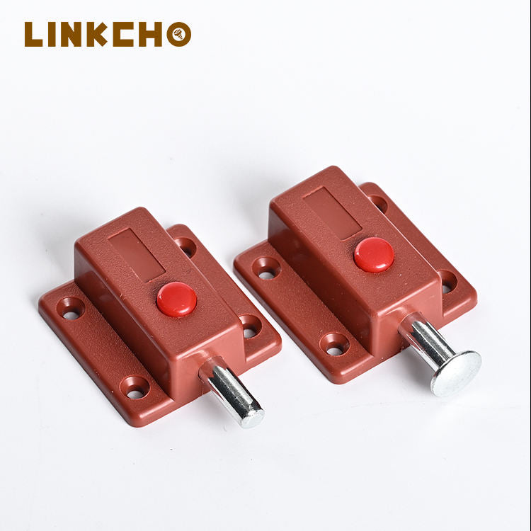 Plastic Door Bolts Latch Lock for Door Window Cabinet Latch Furniture Hardware Accessories Push to Open Button Switch Plug
