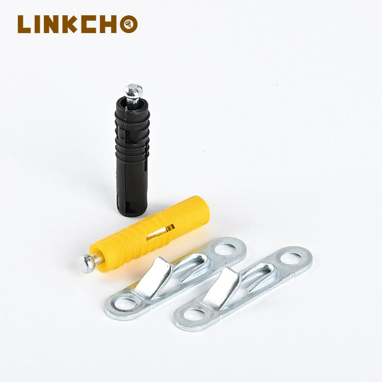LINKCHO Cabinet Fastener Connectors Mini Fix Hidden Invisible Elastic Expansion Plastic Hardware Bolts 2-in-1 Shelf Bracket