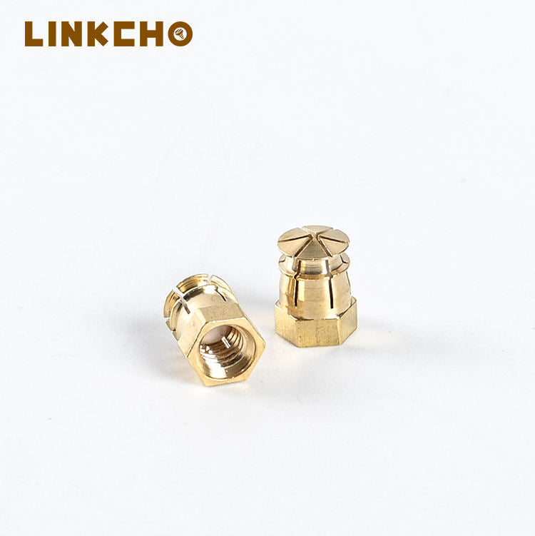 Embedded M4 Pure Copper Expansion Nut Three-in-one Copper Hexagonal Nut Expansion Nut With Cross Countersunk Screw
