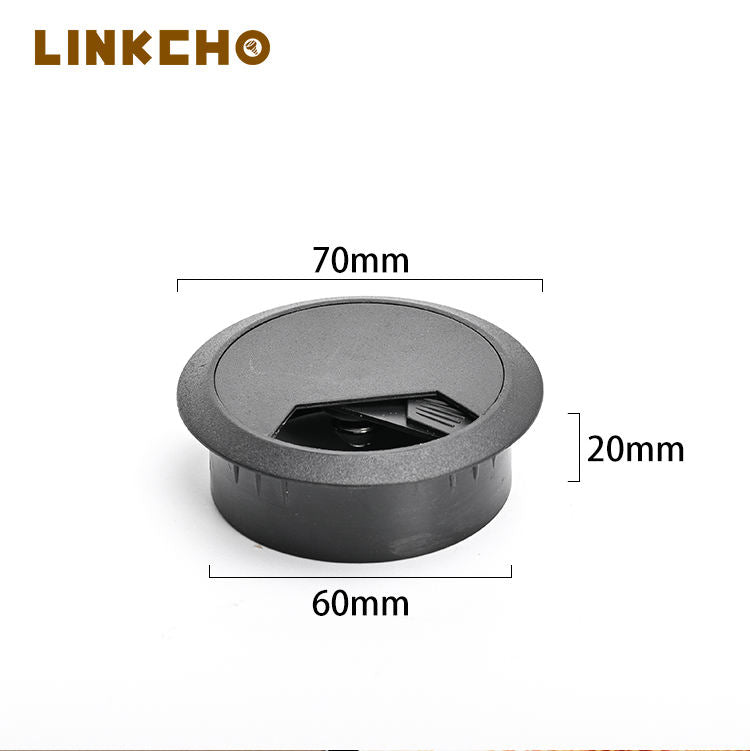 LINKCHO Modern Round Computer Desk Grommets Cable Hole Cover 60mm Plastic for Office Kitchen & Living Room