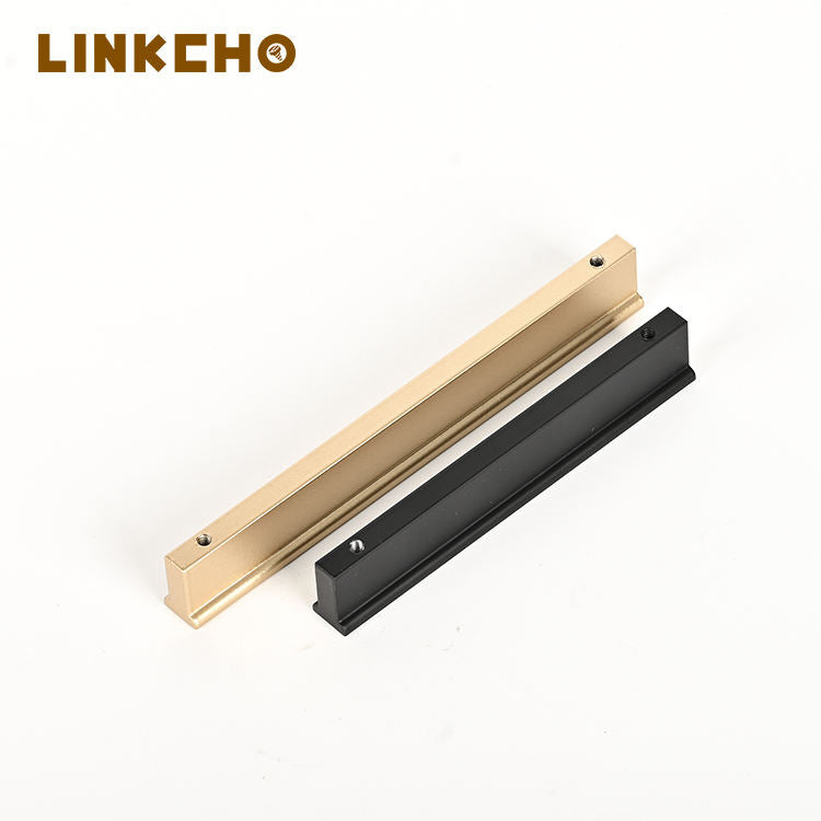 LINKCHO Wholesale T-shaped Black Wardrobe Door Handles Solid Drawer Handle and Cabinet Door Handles