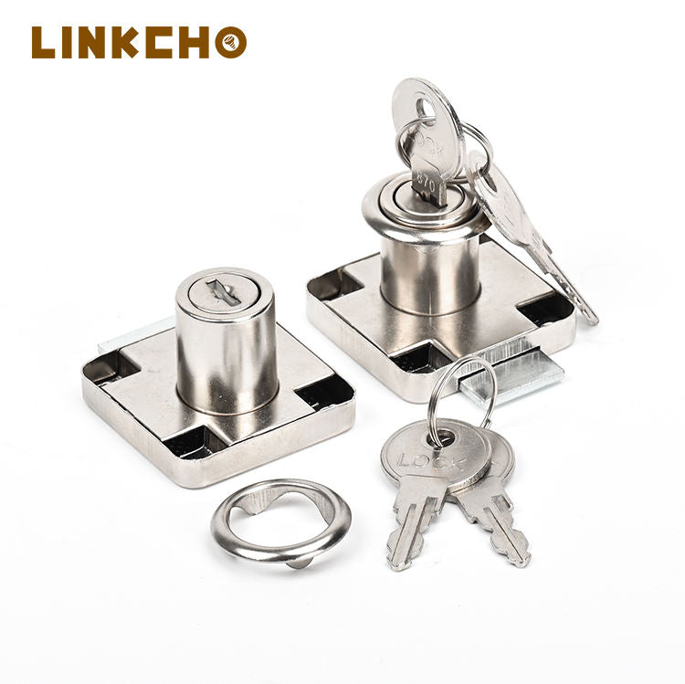 LINKCHO Modern Cabinet Lock Core Plastic Key-Unlock Drawer Lock Iron Office & Bedroom for Hotels Kitchens Schools