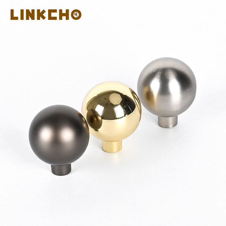 LINKCHO Single-hole Round Zinc Alloy Light Luxury Cabinet & Wardrobe Drawer Handles for Kitchen Bedroom Dresser-Durable