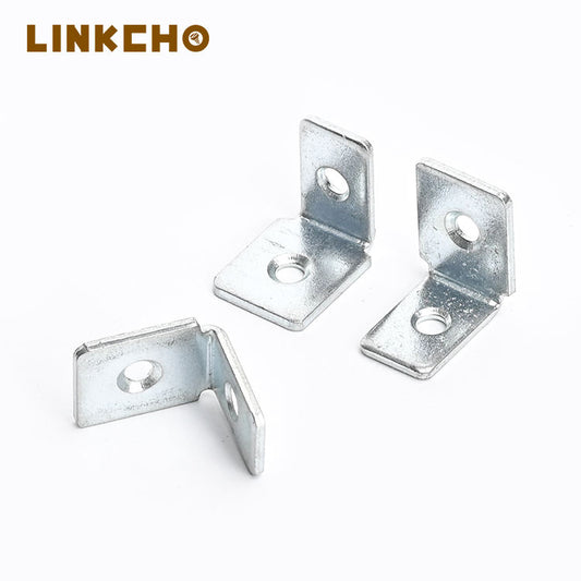 LINKCHO L Shaped Metal Corner Bracket for Wood Shelves Furniture Wardrobes Single-Side 90 Degree Zinc Angle Braces
