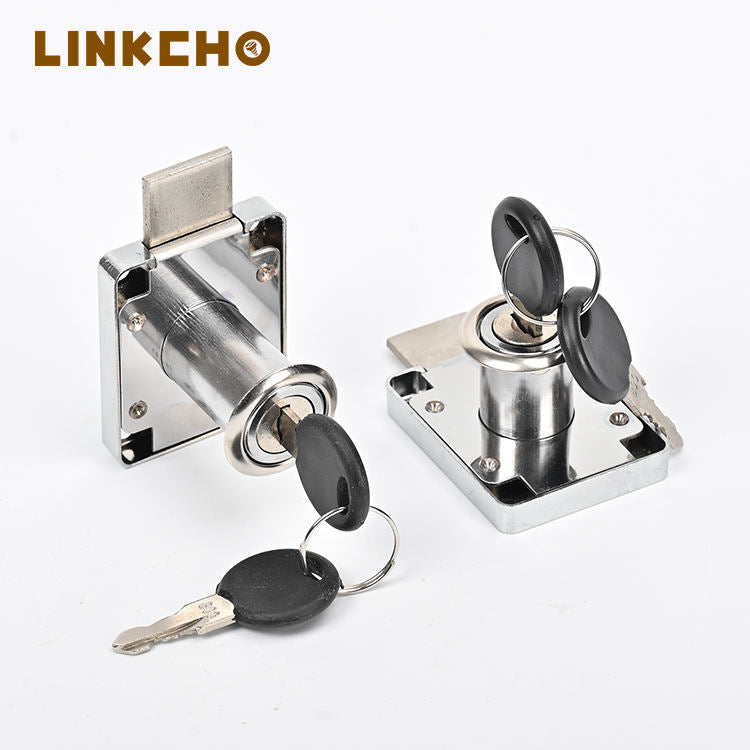 LINKCHO Alloy Chrome Finish Furniture Lock for Apartment & Hotel Use Office Drawers Desks Cabinets with Two Metal Keys