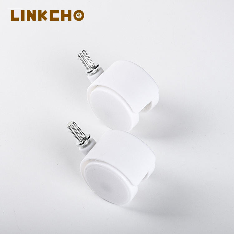 1.5 Inch 40mm White PP Silent Small Wheels Rack Universal Heavy Duty Plug-in Furniture Sofa Casters