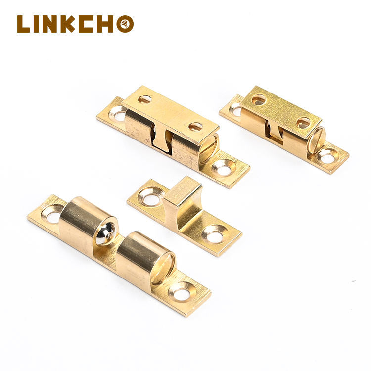 Solid Brass Cassette Door Bumper for Cupboard Wardrobe Cabinet Furniture Hardware Spring Ball Catch Door Closer Kitchen Bathroom