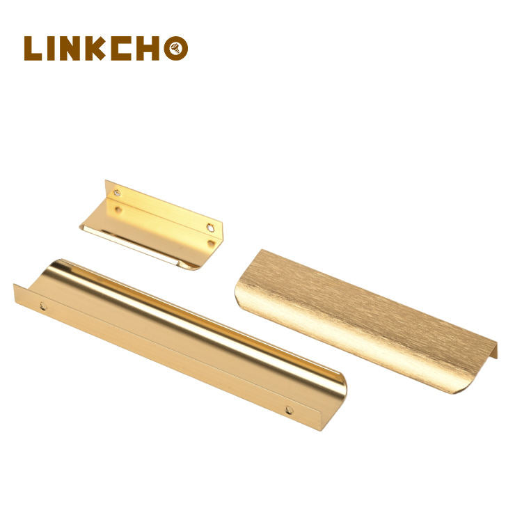 LINKCHO Invisible Drawer Handle Recessed Wardrobe Door Handle Minimalist Gold Cabinet Door Seam Side-mounted Long Handles
