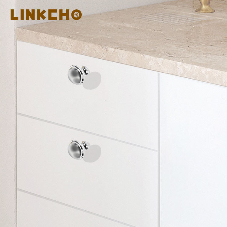 LINKCHO Mushroom-shaped Door Handles Simple Drawer Handles Round Furniture Handles Zinc Alloy Single-hole Handles
