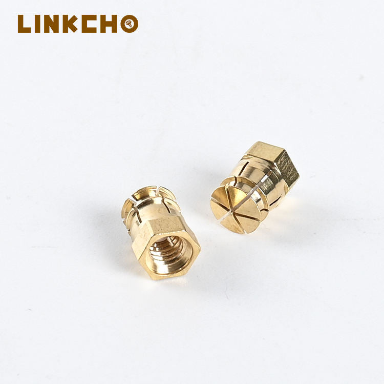 Embedded M4 Pure Copper Expansion Nut Three-in-one Copper Hexagonal Nut Expansion Nut With Cross Countersunk Screw