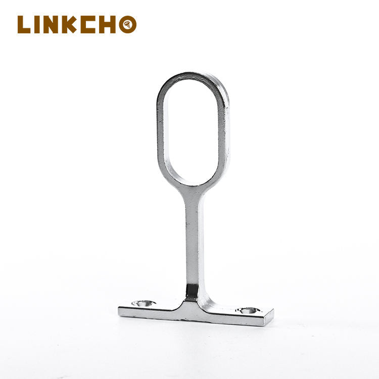 Full-Length Clothing Tube Crossbar Zinc Alloy Oval Flange Support for Wardrobe Clothes Rail