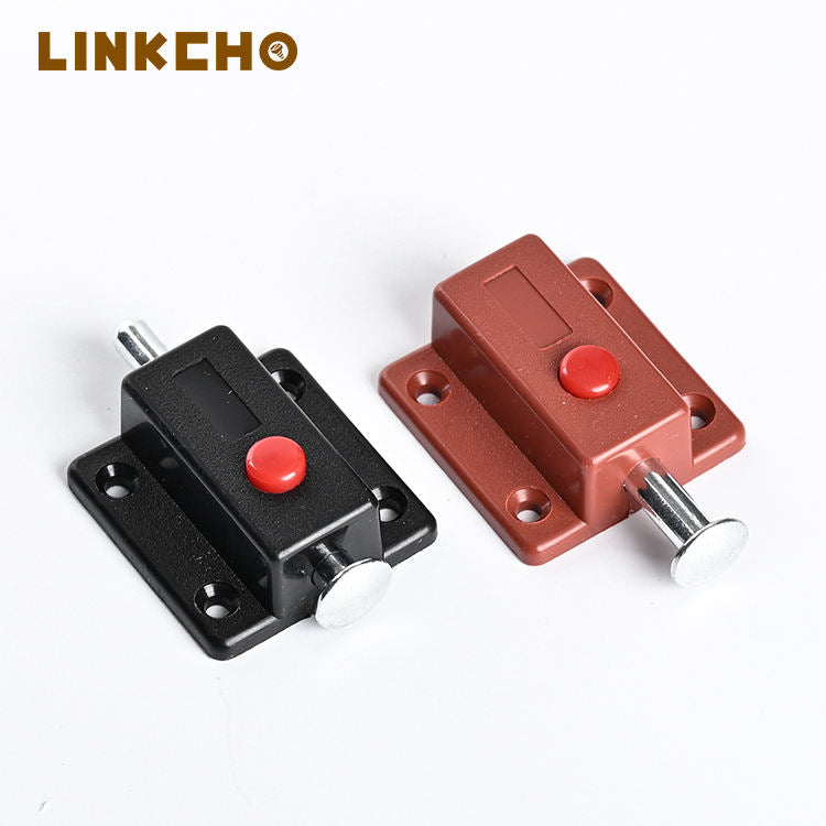 Plastic Door Bolts Latch Lock for Door Window Cabinet Latch Furniture Hardware Accessories Push to Open Button Switch Plug