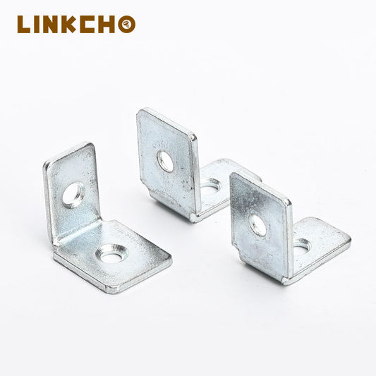 LINKCHO L Shaped Metal Corner Bracket for Wood Shelves Furniture Wardrobes Single-Side 90 Degree Zinc Angle Braces