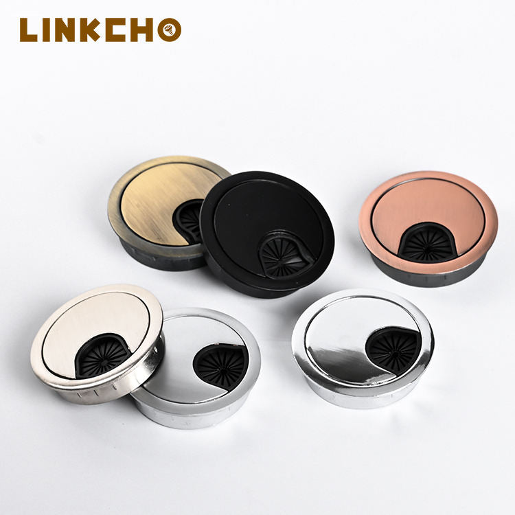 1.97In 2.6In 3.15In Diameter Zinc Alloy Desk Cord Wire Hole Table Round Cable Management Desk Hole Cover Power Grommet Boxs