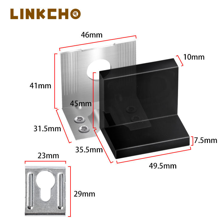 LINKCHO L-shape Plastic & Stainless Steel Wall Corner Brackets for Kitchen Cabinets White/Black/Brown/Beige/OEM Finish