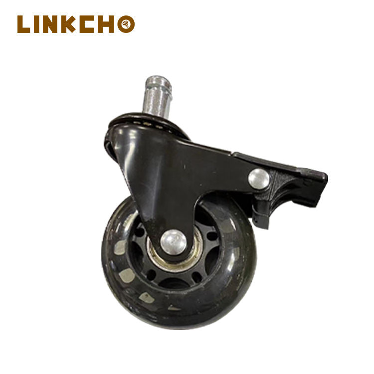 2.5/3 Inch PU Casters Luggage Plug-in Polished Wheel Wear Resistant Silent Transparent Universal for School Kitchen Furniture