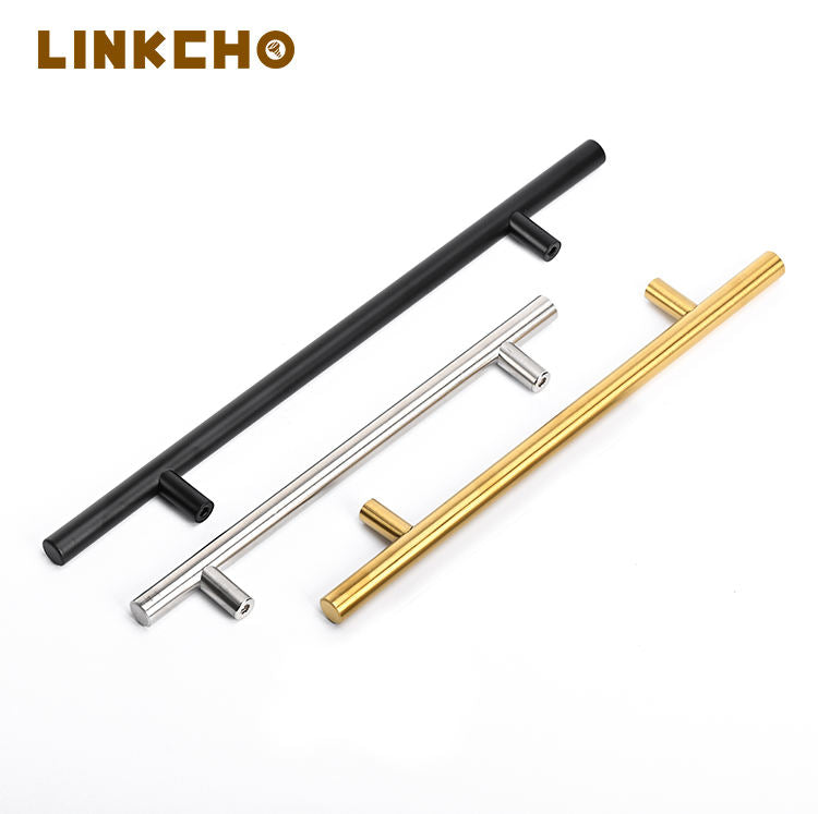 LINKCHO Wholesale Stainless Steel T-Shaped Durable Antirust Furniture Handles for Cabinets Kitchens Drawers Bedroom Hotel