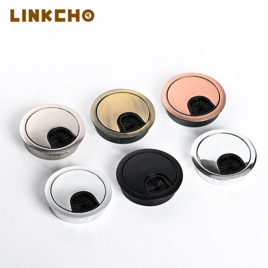 1.97In 2.6In 3.15In Diameter Zinc Alloy Desk Cord Wire Hole Table Round Cable Management Desk Hole Cover Power Grommet Boxs