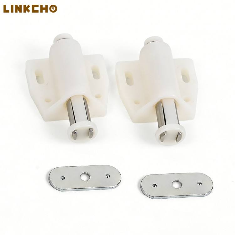 LINKCHO Magnetic Push Open Door Catch Cabinet Door Double Roller Ball Catch Plastic Single Column Latch for Cabinet Door