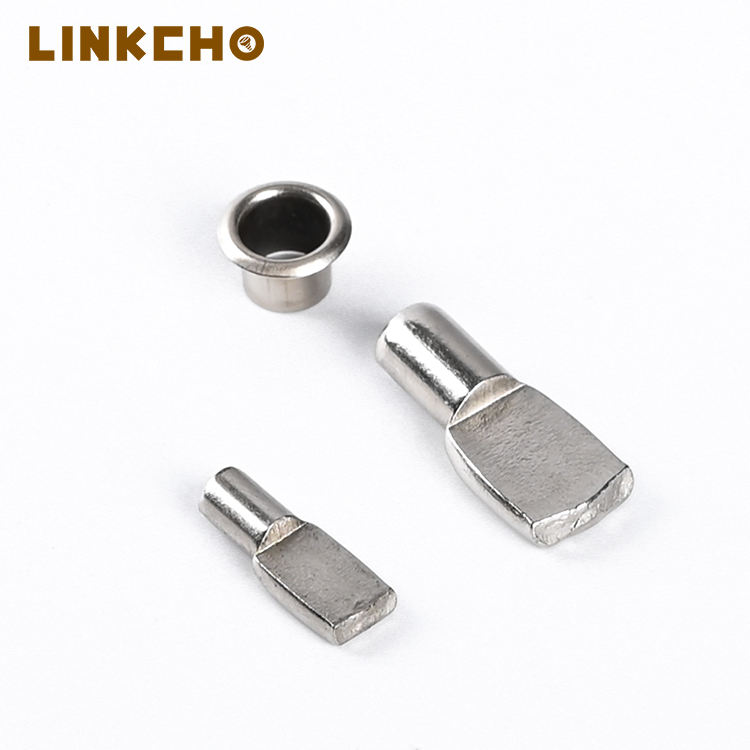 LINKCHO Nickel Plated Waterproof Durable Flat Spoon Shape 5mm Kitchen Cabinet Shelf Support Kit Shelf Pins Pegs Holder Furniture