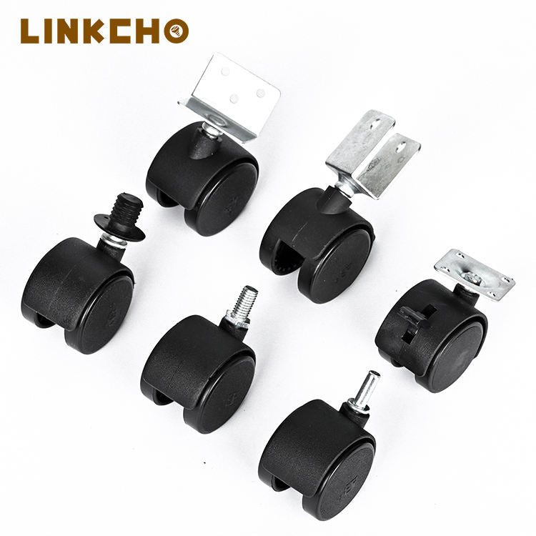 1.5 Inch Straight Tooth Universal Swivel Casters PP Nylon Wheels Durable Furniture Casters Multi-Purpose Light Duty Easy