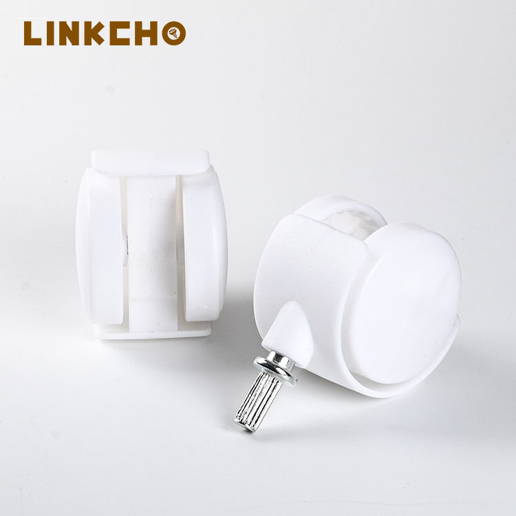 1.5 Inch 40mm White PP Silent Small Wheels Rack Universal Heavy Duty Plug-in Furniture Sofa Casters