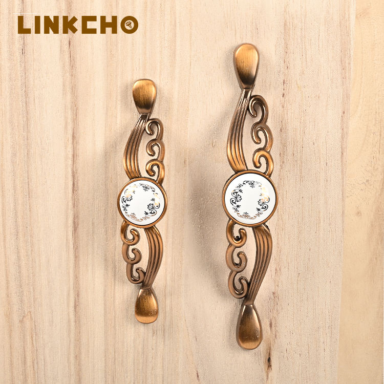 LINKCHO Retro Drawer Handles Cabinet and Wardrobe Door Handles Shoe Cabinet Handles Bookcase and TV Cabinet Double-hole Handles
