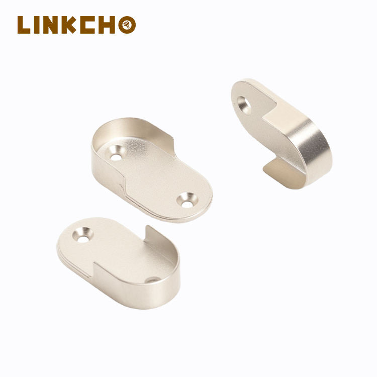 Widened Clothes Tube Support Die Casting U-shaped Flange Seat Wardrobe Flat Tube Hanging Clothes Rod Support Fixing Accessories