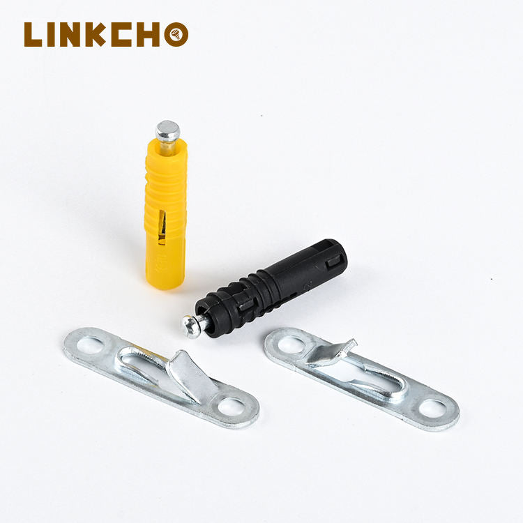 LINKCHO Cabinet Fastener Connectors Mini Fix Hidden Invisible Elastic Expansion Plastic Hardware Bolts 2-in-1 Shelf Bracket