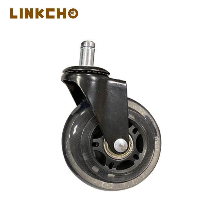 2.5/3 Inch PU Casters Luggage Plug-in Polished Wheel Wear Resistant Silent Transparent Universal for School Kitchen Furniture
