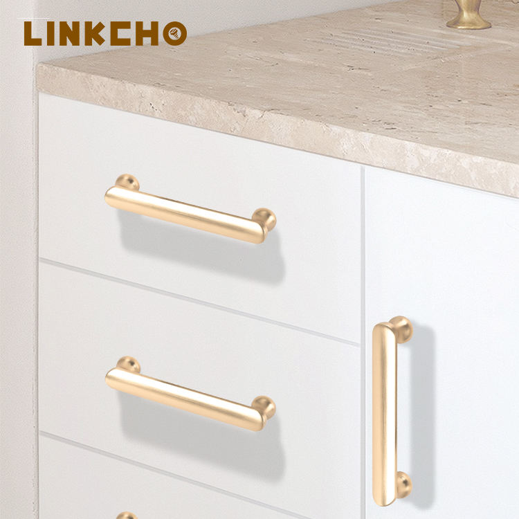 LINKCHO Cabinet Door Handles Kitchen Drawer Handles Shoe Cabinet Handles Modern Light Luxury High-end Gold Cabinet Grips