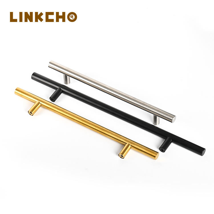 LINKCHO Wholesale Stainless Steel T-Shaped Durable Antirust Furniture Handles for Cabinets Kitchens Drawers Bedroom Hotel