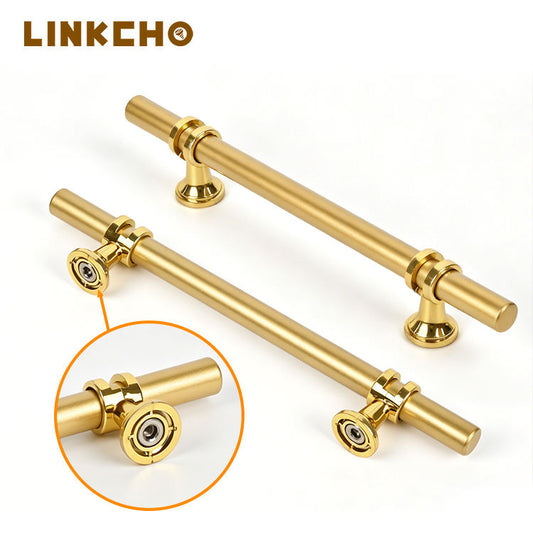 LINKCHO European Luxury Stainless Steel Drawer Cabinet Door Knobs Minimalist Pulls Handles for Wardrobe Luxury Kitchen Hardware
