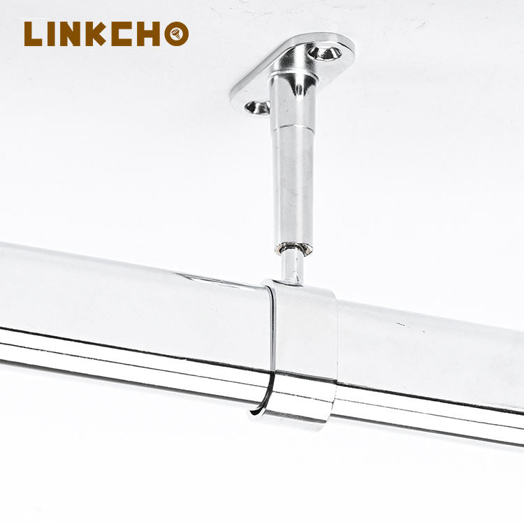 Adjustable LINKCHO YT-035 Wardrobe Clothes Rail Support Zinc Alloy Horizontal Bar Flange Seat Non-Detachable Strong Wardrobe