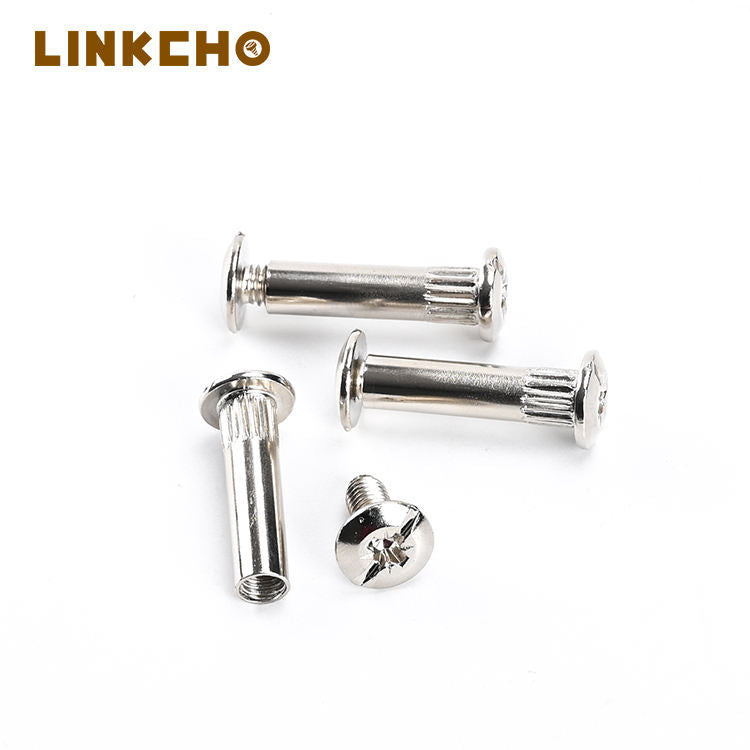 LINKCHO High Quality M13.5X32 ISO Standard Nickel Plated Chicago Rivet Locking Screws Flat Combination Screw Fasteners