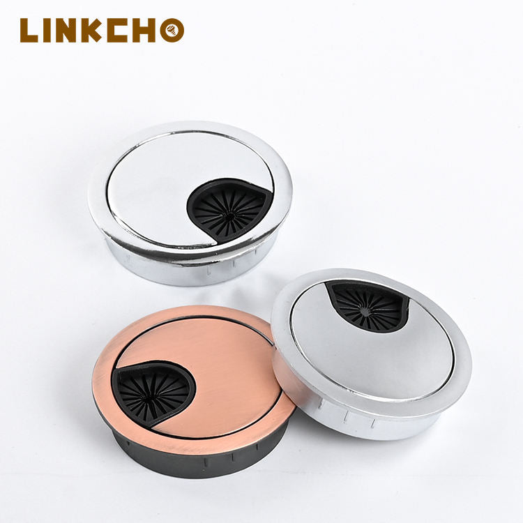 1.97In 2.6In 3.15In Diameter Zinc Alloy Desk Cord Wire Hole Table Round Cable Management Desk Hole Cover Power Grommet Boxs